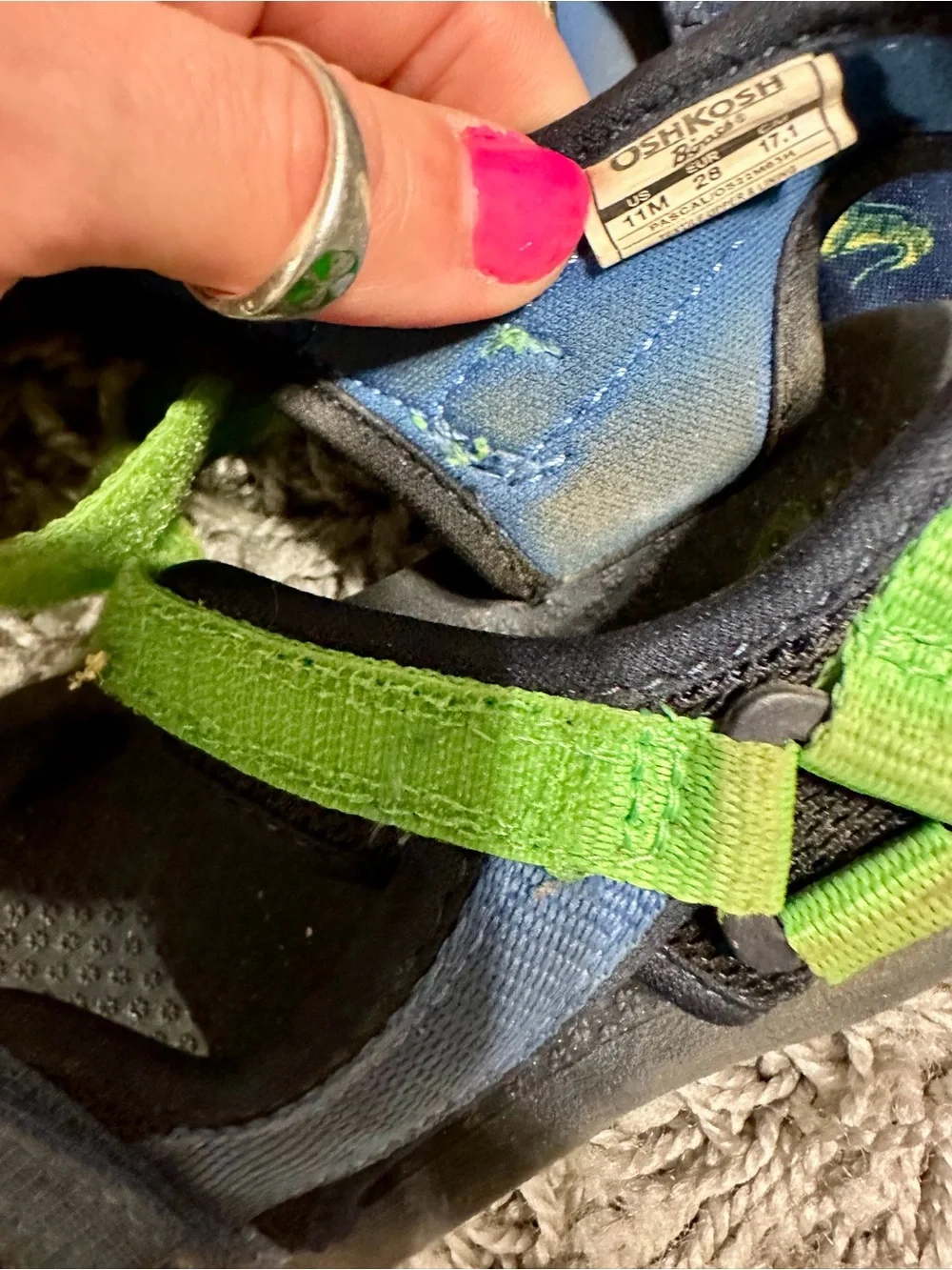 OshKosh B'gosh Navy Blue Dinosaur Kids Water Shoes